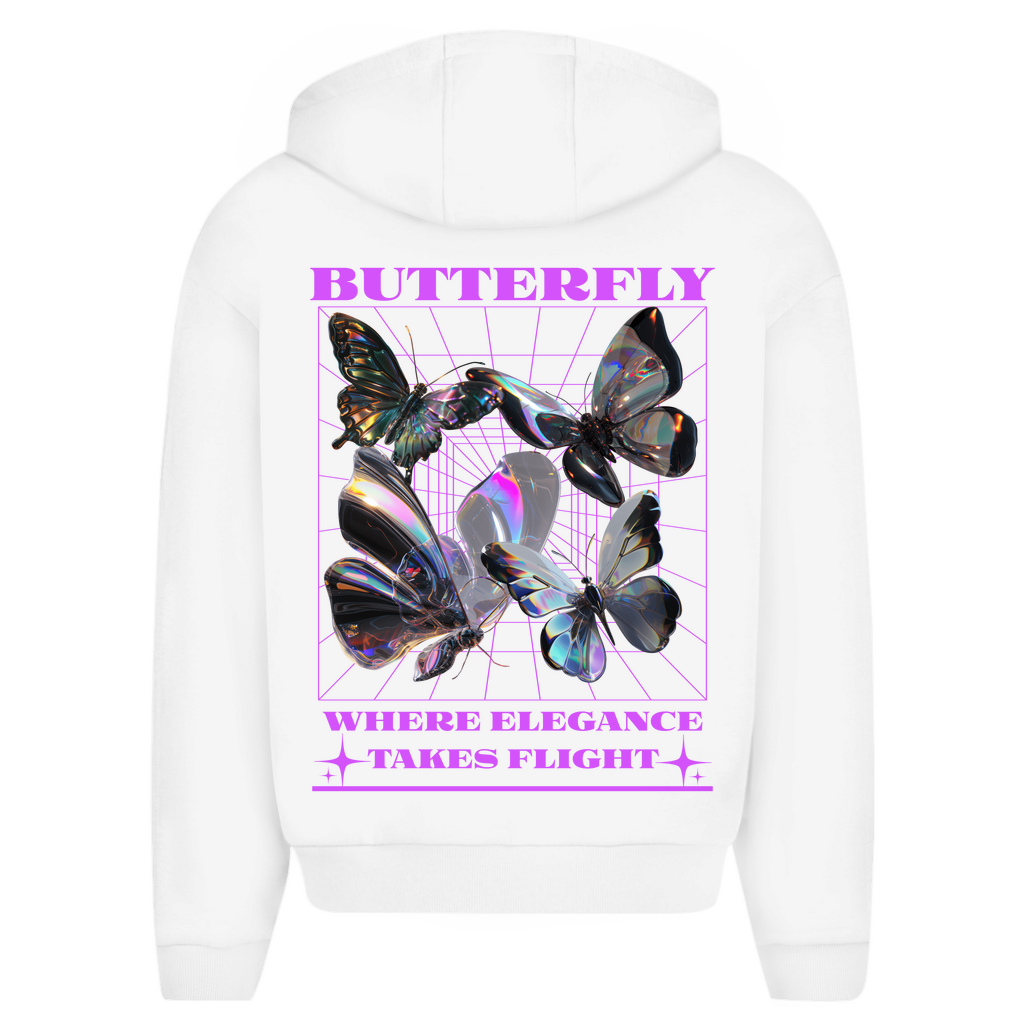 Herren Oversize Zipper Hoodie - Flutter Wings