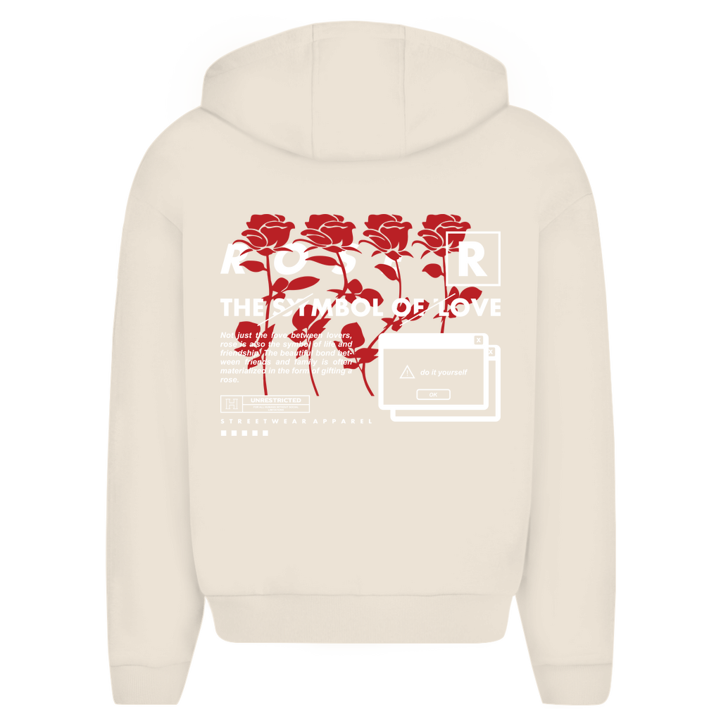 Herren Oversize Zipper Hoodie -  Rose