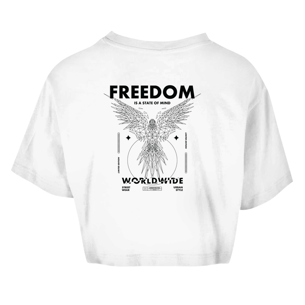 Damen Oversize Crop Top -  Freedom