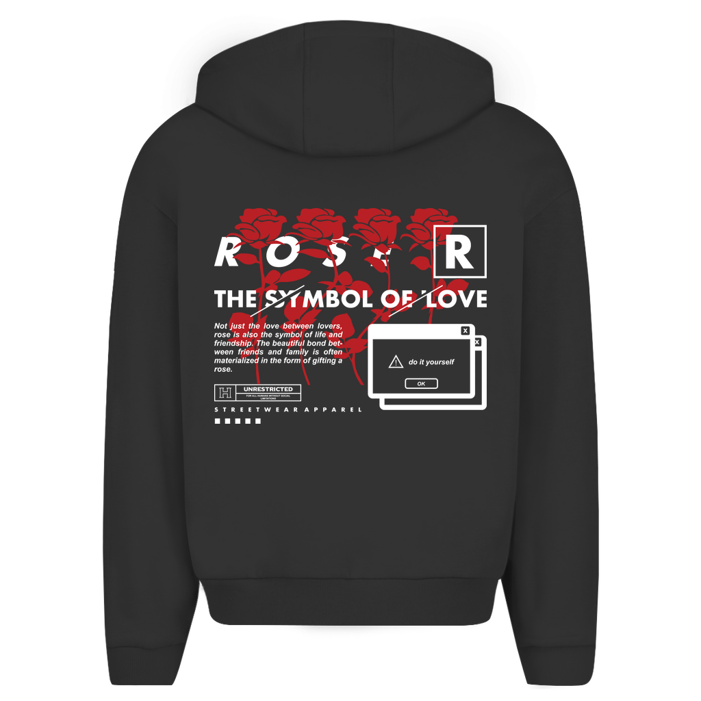 Herren Oversize Zipper Hoodie -  Rose