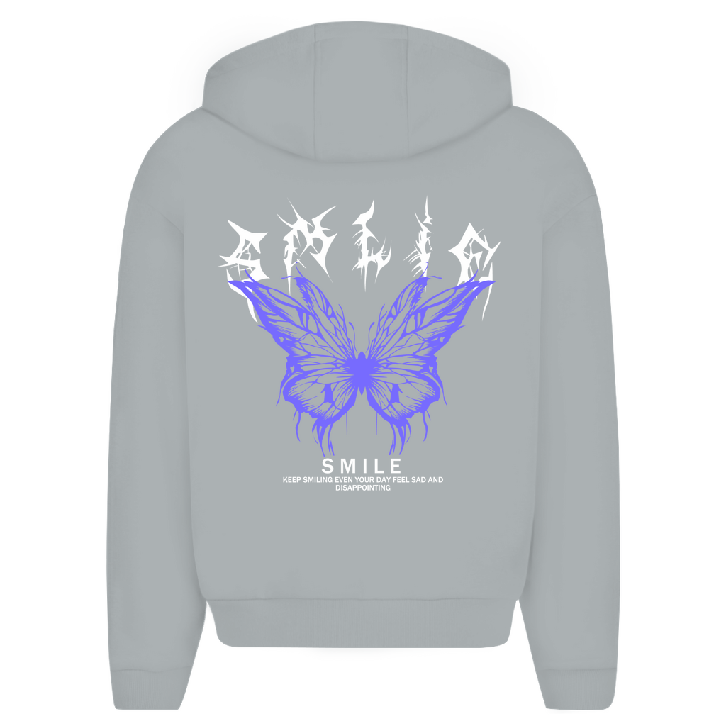 Herren Oversize Zipper Hoodie -  Smile