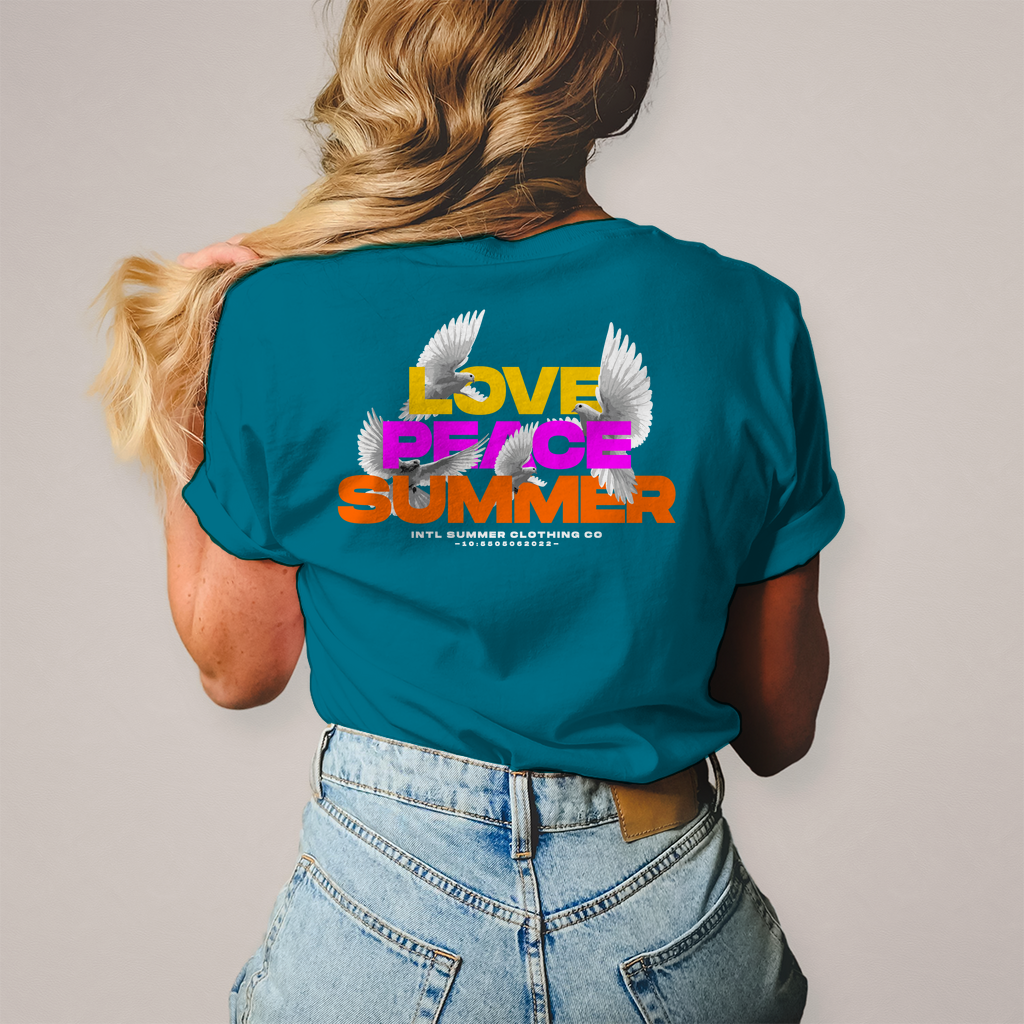 Damen T-Shirt -  Love Peace Summer
