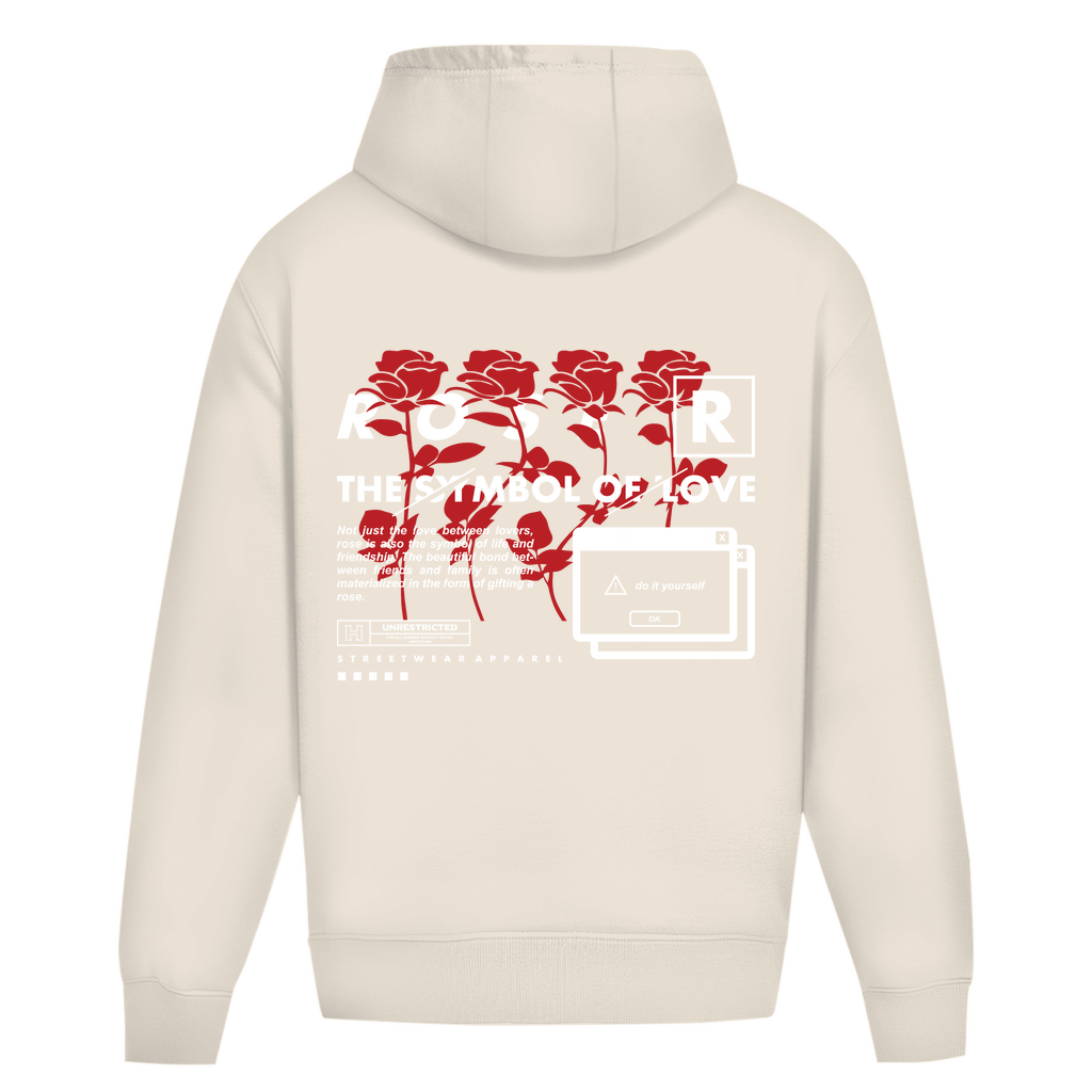 Oversize Hoodie Ohne Kordel -  Rose