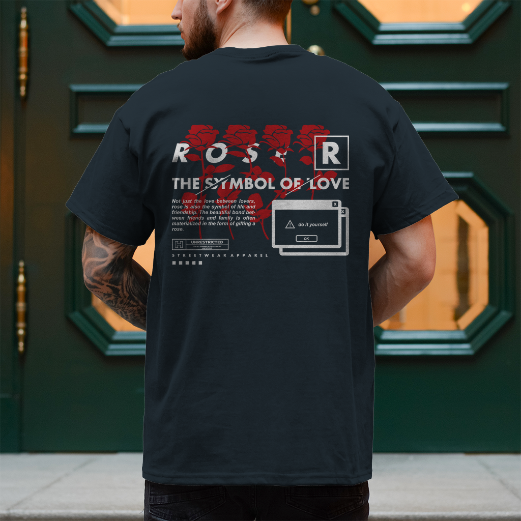 Herren T-Shirt -  Rose