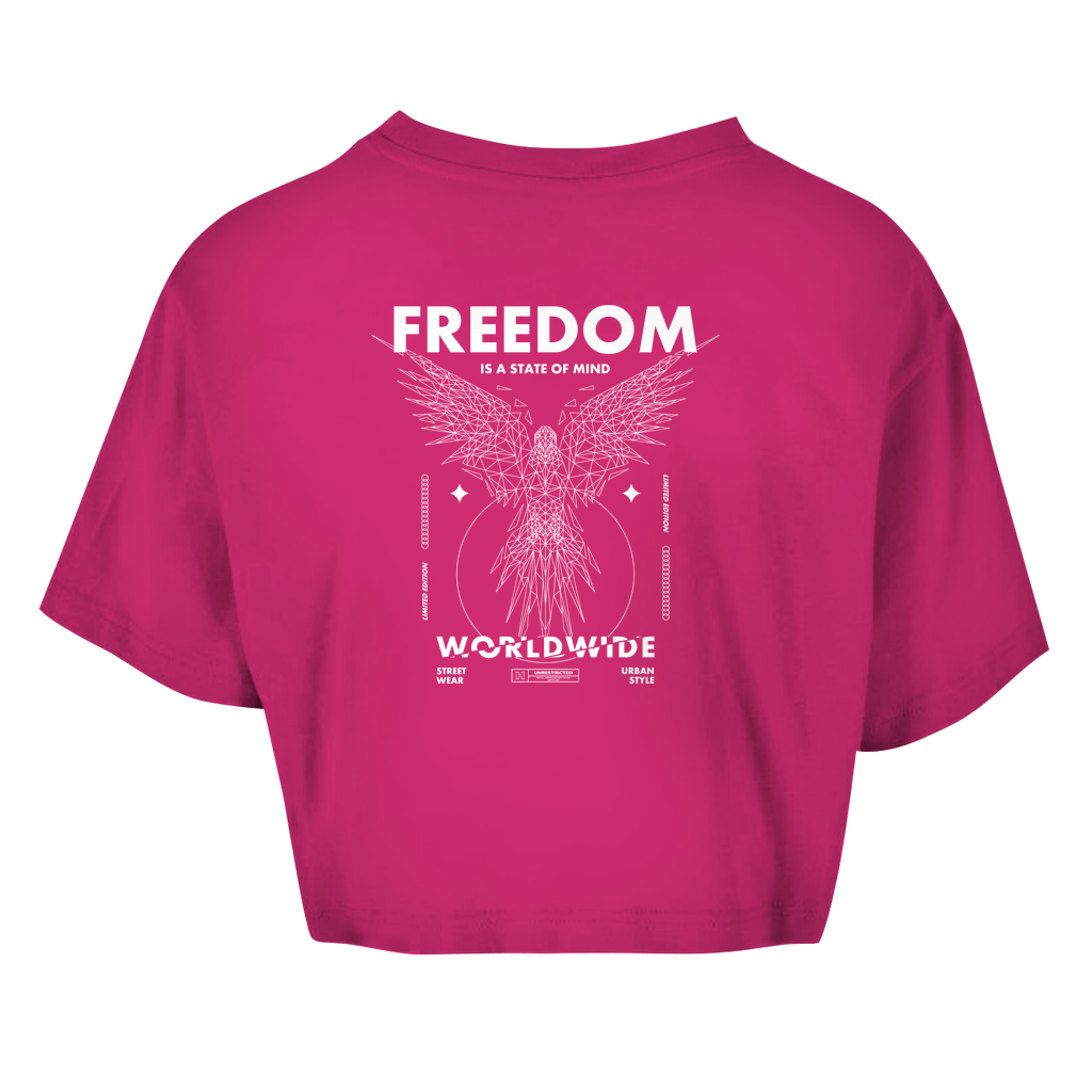 Damen Oversize Crop Top -  Freedom