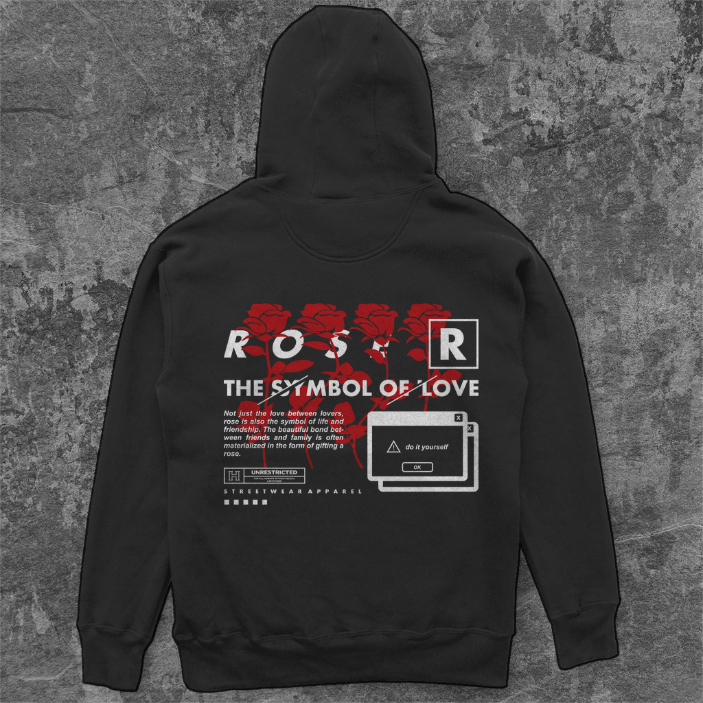 Unisex Oversize Hoodie -  Rose