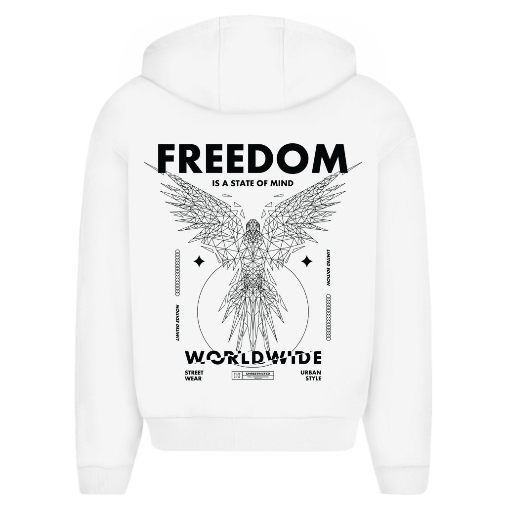 Herren Oversize Zipper Hoodie -  Freedom