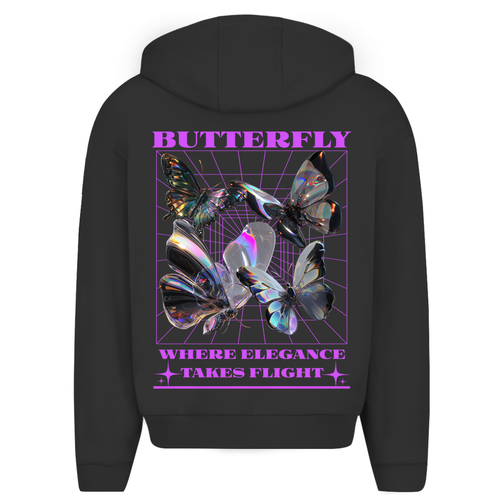 Herren Oversize Zipper Hoodie - Flutter Wings