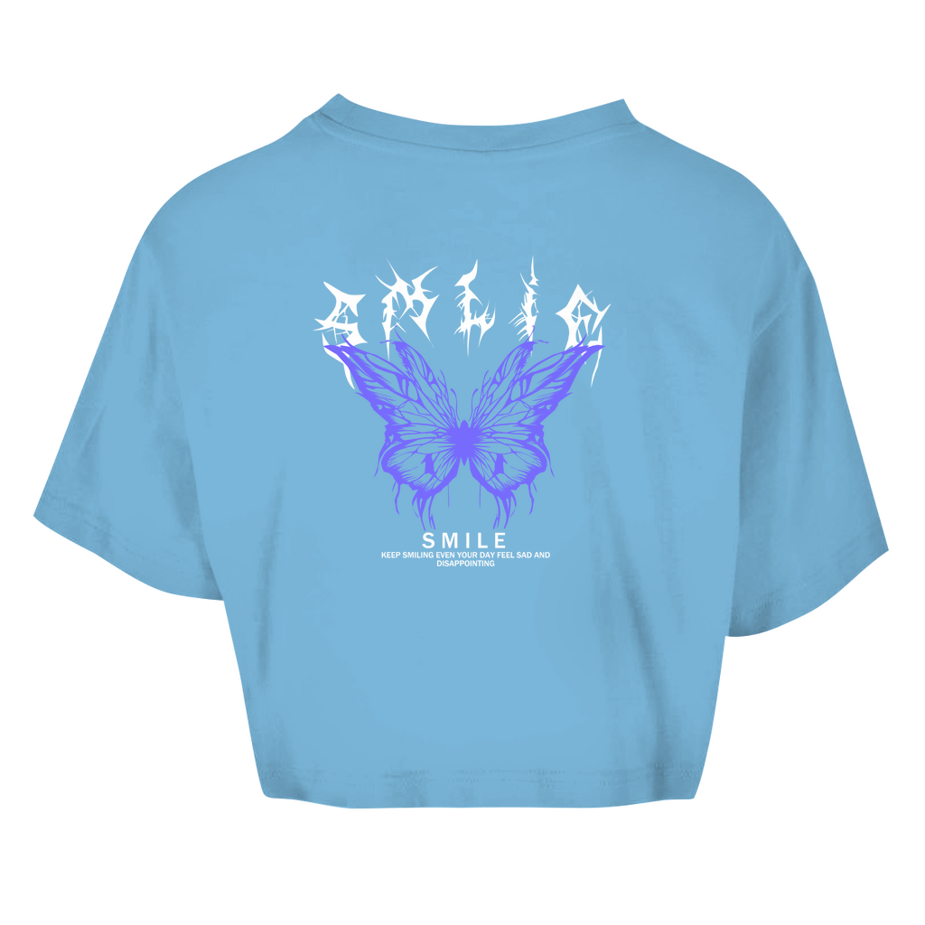 Damen Oversize Crop Top -  Smile