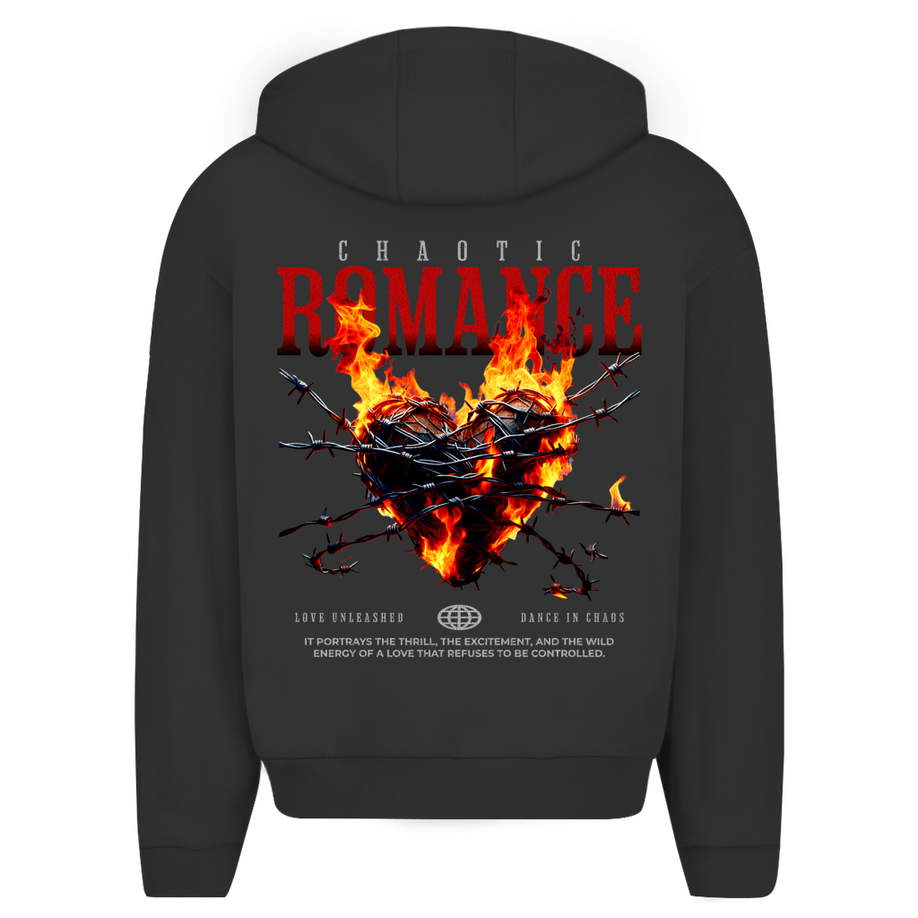 Herren Oversize Zipper Hoodie -  Chaotic Romance