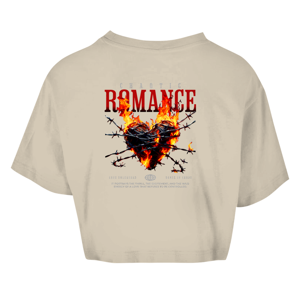 Damen Oversize Crop Top -  Chaotic Romance