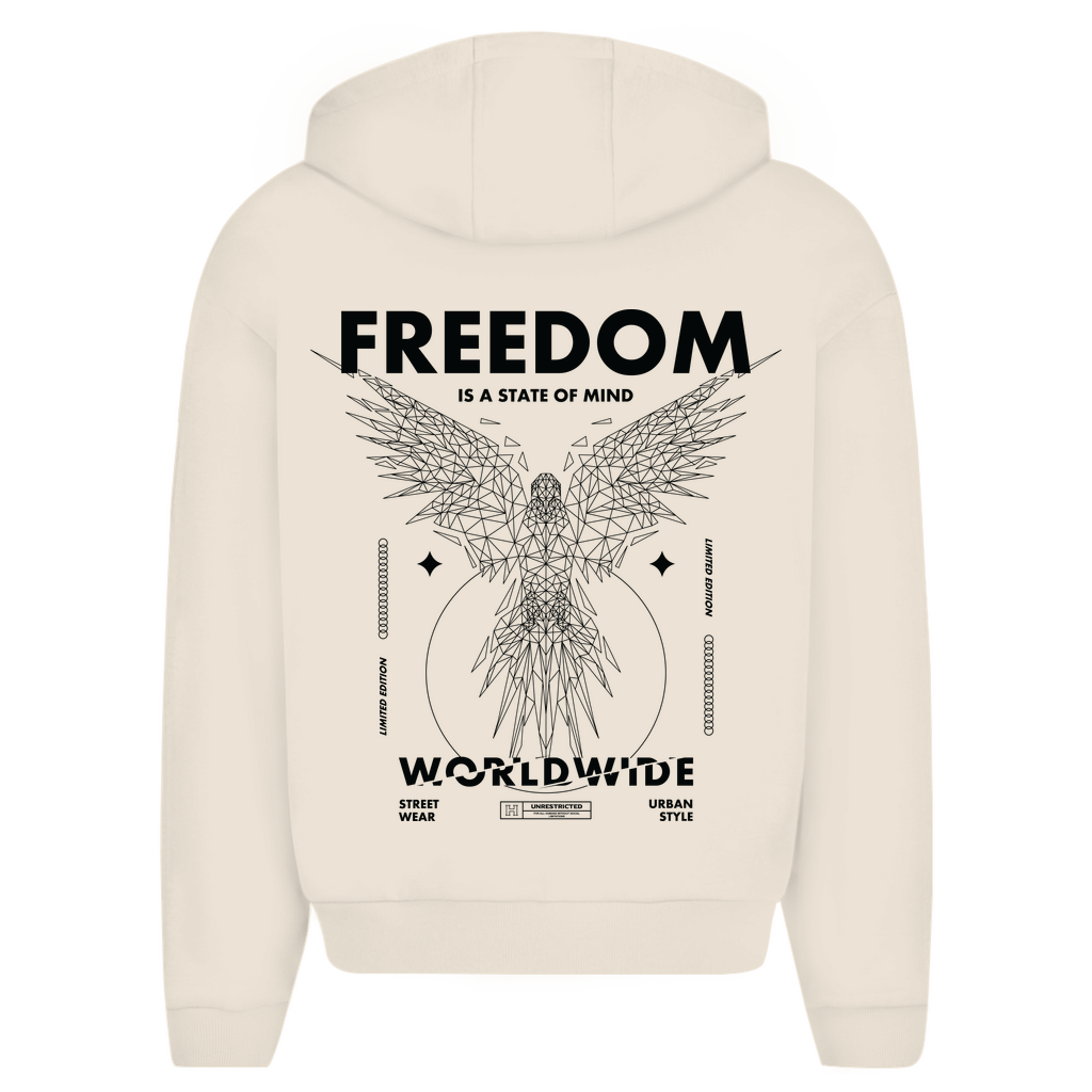 Herren Oversize Zipper Hoodie -  Freedom