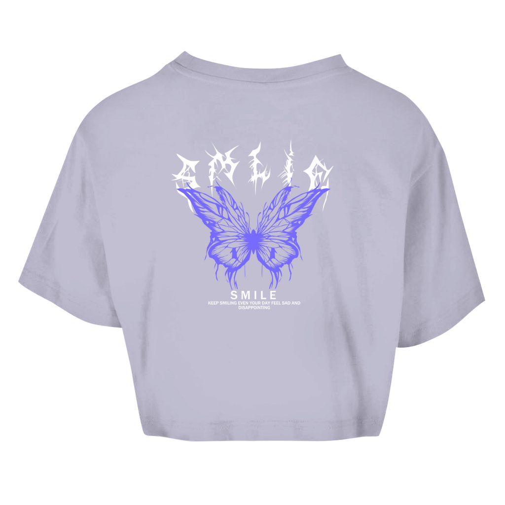 Damen Oversize Crop Top -  Smile