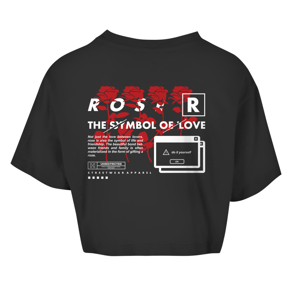 Damen Oversize Crop Top -  Rose