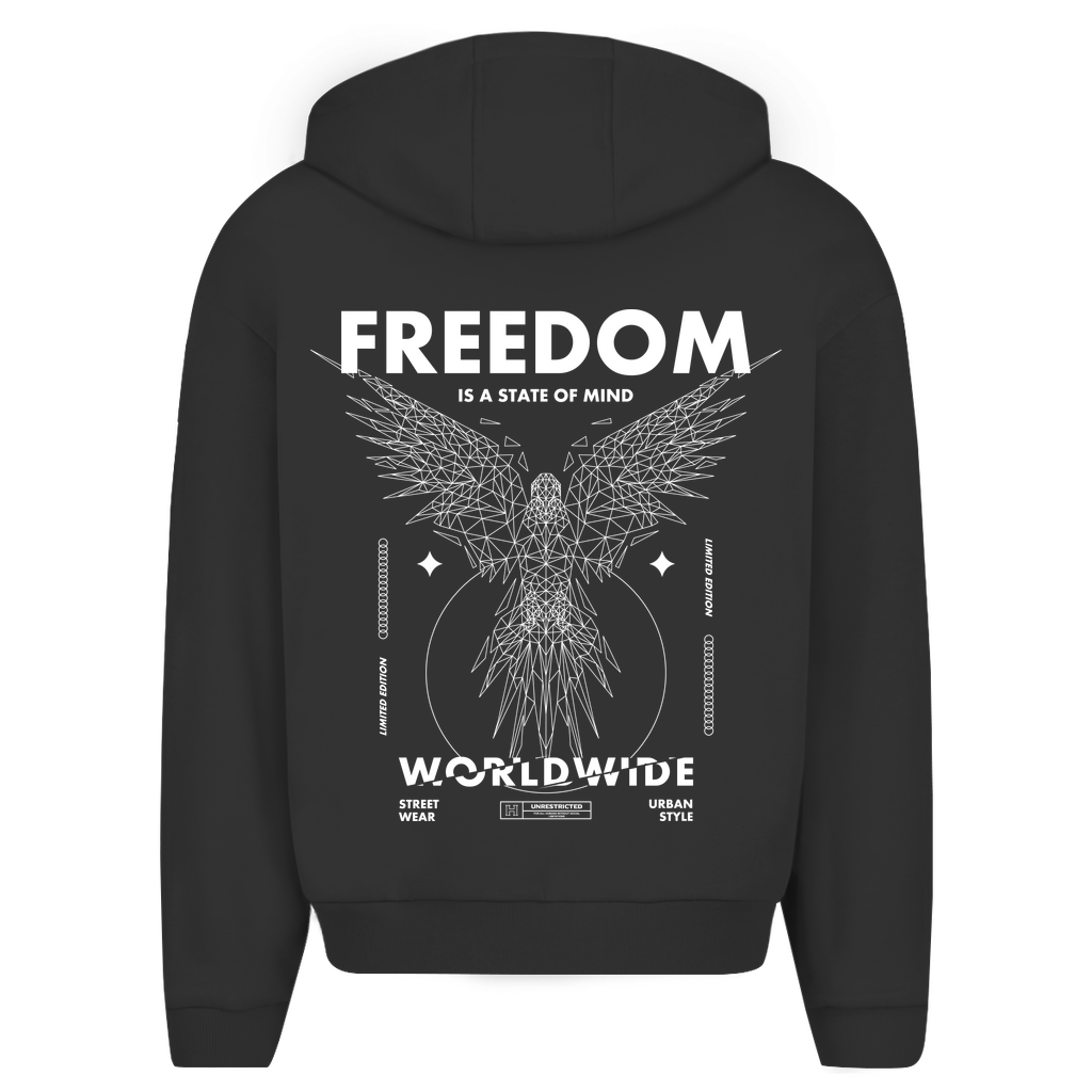 Herren Oversize Zipper Hoodie -  Freedom